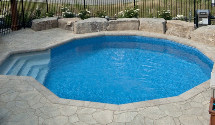 semi inground water pool